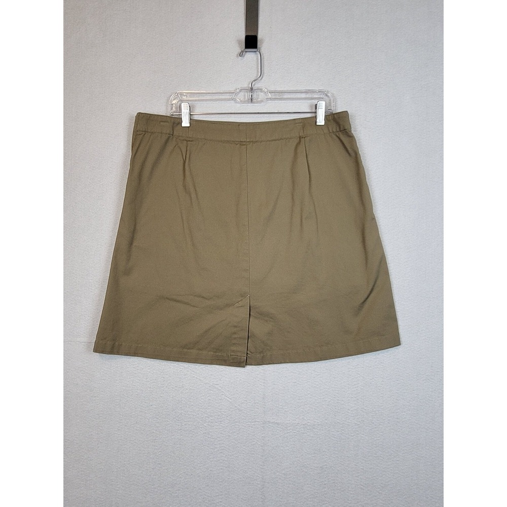 Lands End Womens Skort Skirt Elastic Waist Mid Rise Zip Solid Tan Size 14 - Picture 2 of 7